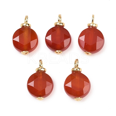 Natural Mixed Gemstone Faceted Hexagonal Cut Flat Round Pendants KK-B157-39G-1