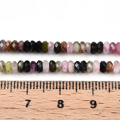 Natural Multicolor Tourmaline Beads Strands G-T141-38-1