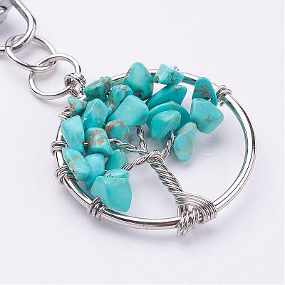 Synthetic Turquoise Keychain KEYC-P032-C12-1