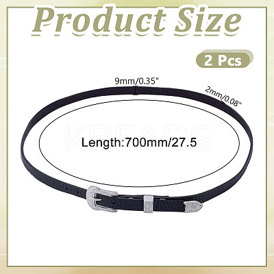 2Pcs Leather Hat Bands for Hat Accessories FIND-HY0004-82-1