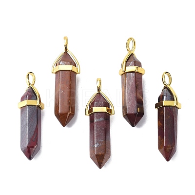Natural Tiger Iron Pointed Pendants G-G025-01G-11-1