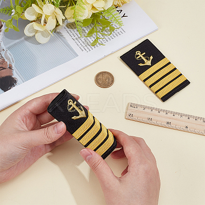 1 Pair Polyester Sailor Epaulettes DIY-BC0017-21G-1