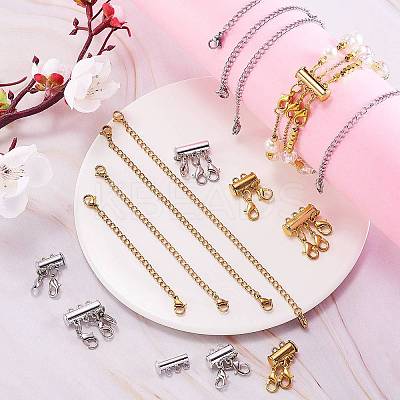 8 Strands 8 Style 304 Stainless Steel Chain Extender DIY-SZ0004-40-1