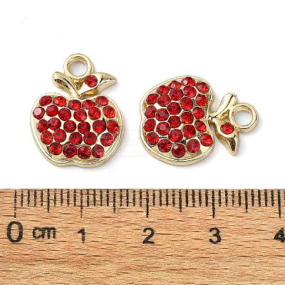 Golden Rack Plating Alloy Rhinestone Pendants PALLOY-F308-22G-01-1