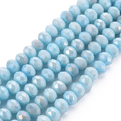 Opaque Baking Paint Glass Beads Strands EGLA-N006-010A-B01-1