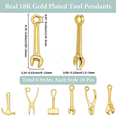 60Pcs 6 Style Alloy Charms FIND-BBC0004-26-1