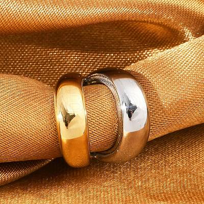 304 Stainless Steel Two-layer C-Shaped Cuff Earrings EJEW-M073-10PG-01-1