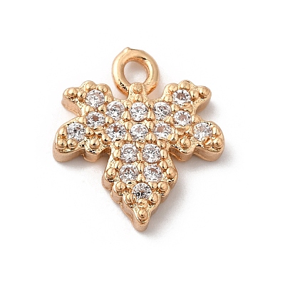 Brass Micro Pave Cubic Zirconia Charms KK-C062-046G-02-1