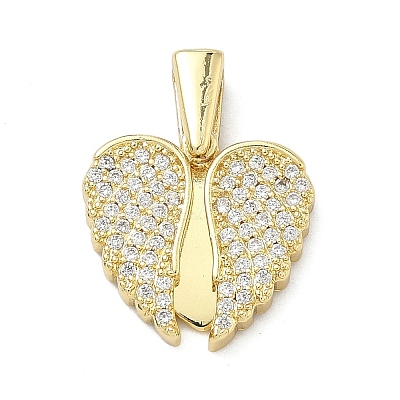 Brass Micro Pave Cubic Zirconia Open and Close Pendants KK-A282-05B-G-1