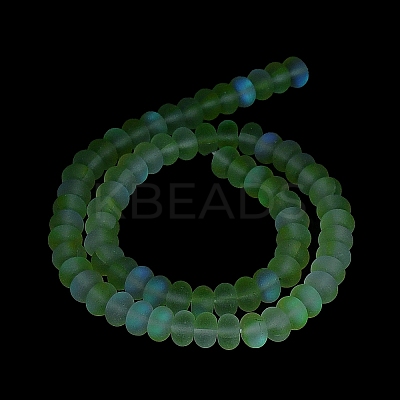 Frosted Transparent Glass Beads Strands FGLA-M002-01H-1