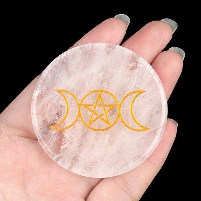 Flat Round Crystal Quartz  Energy Crafts Ornaments PW-WGA61CF-05-1