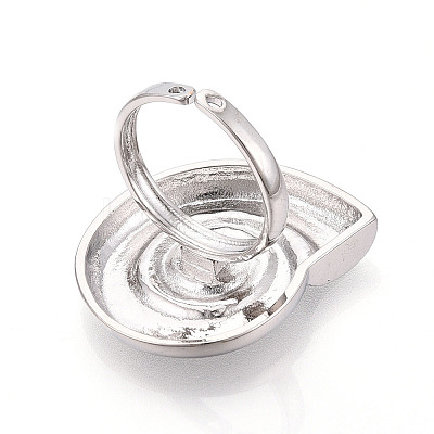 Brass Adjustable Open Cuff Rings for Women RJEW-N051-01B-P-1