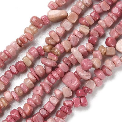 Natural Rhodonite Chip Beads Strands G-G905-01-1