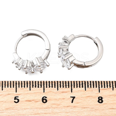 Brass Micro Pave Clear Cubic Zirconia Hoop Earrings EJEW-Z121-06P-1