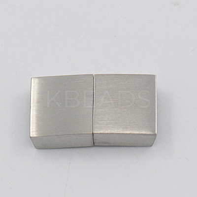 Tarnish Resistant Matte 304 Stainless Steel Magnetic Clasps with Glue-in Ends STAS-K007-01-1
