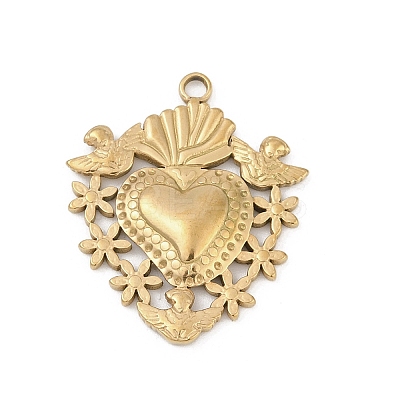 304 Stainless Steel Pendants STAS-D366-05B-G-1