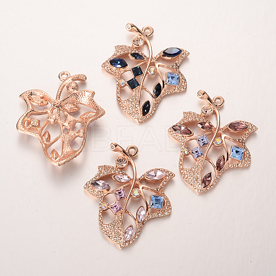 Leaf Alloy Pendants ALRI-E132-01RG-1