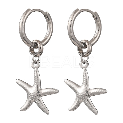 Ocean 304 Stainless Steel Hoop Dangle Earrings for Women EJEW-JE07267-02-1