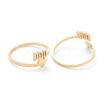 Ion Plating(IP) 201 Stainless Steel Cuff Rings LS-RJEW-M136-01B-G-1