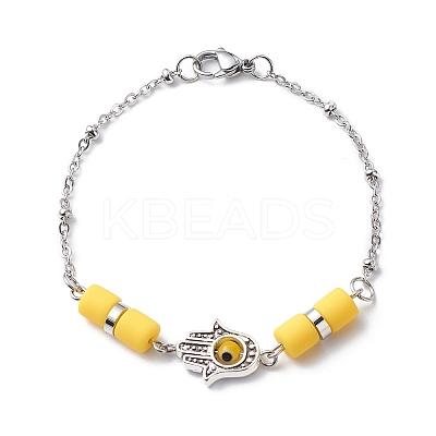 Evil Eye Handmade Lampwork Earring & Bracelet Sets SJEW-JS01250-1