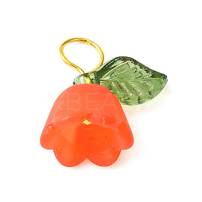 Frosted Acrylic Flower Pendants PALLOY-JF02307-1