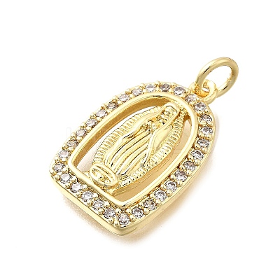 Brass Micro Pave Cubic Zirconia Pendants KK-P336-04G-G-1