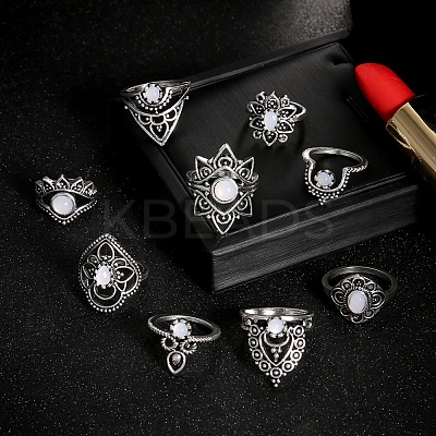 Natural Moonstone Finger Rings PW-WG82FD6-01-1