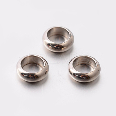 Tarnish Resistant Flat Round 201 Stainless Steel Spacer Beads STAS-E082-11-1