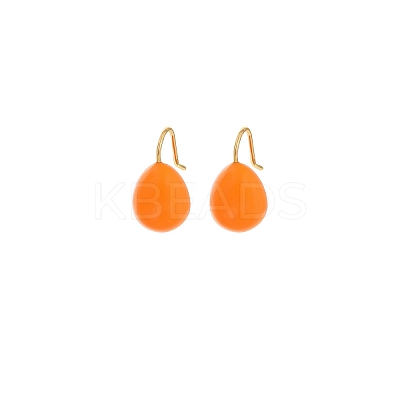 304 Stainless Steel Enamel Teardrop Dangle Earrings for Women EJEW-U023-01G-02-1