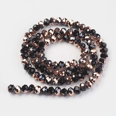 Electroplate Opaque Glass Beads Strands EGLA-A034-P2mm-N01-1