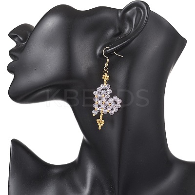 Glass Dangle Earrings EJEW-MZ00688-01-1