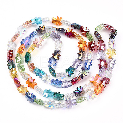 Electroplate Transparent Glass Beads Strands X-EGLA-CJC0002-02-1