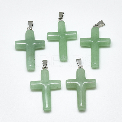 Natural Green Aventurine Pendants G-T122-18H-1