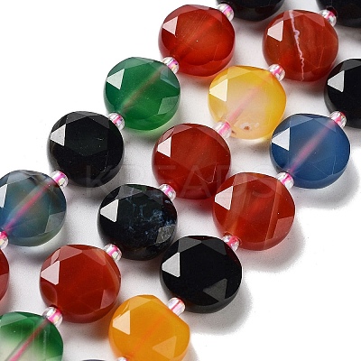 Natural Multi-Color Agate Beads Strands G-NH0004-002B-1