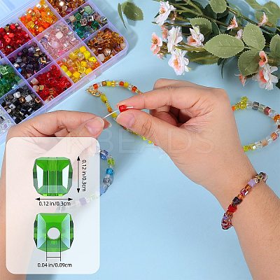 2 Bags Imitation Artificial Crystal Glass Beads GLAA-SZ0001-95A-07-1