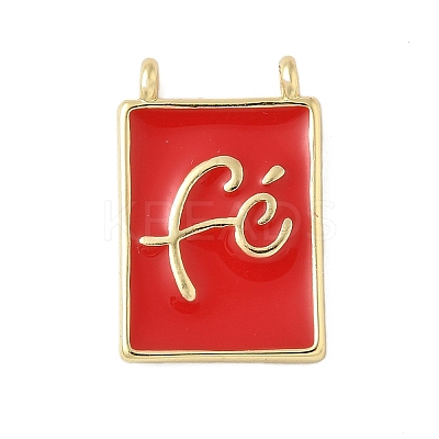 Brass Enamel Pendants KK-C110-15B-02G-1