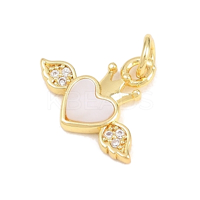 Valentine's Day Brass Micro Pave Clear Cubic Zirconia Pendants KK-H273-39G-02-1