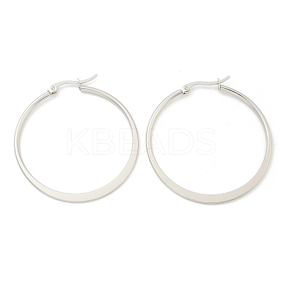 Tarnish Resistant 304 Stainless Steel Big Hoop Earrings LS-EJEW-F105-18P-1