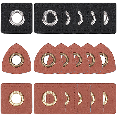 90Pcs 3 Style PU Leather with Iron Grommet Eyelet Findings FIND-GF0003-07-1