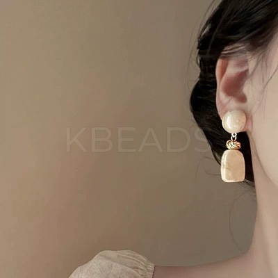 Alloy Resin Dangle Stud Earrings FS-WGC2837-02-1