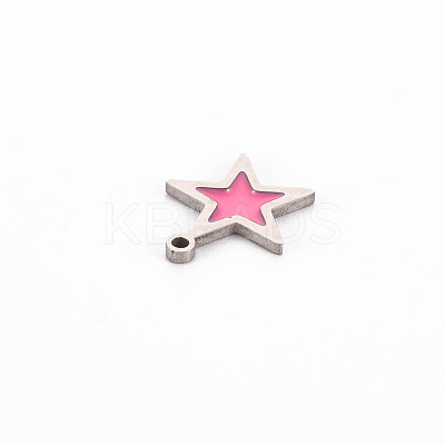 304 Stainless Steel Enamel Charms STAS-Q242-040B-1