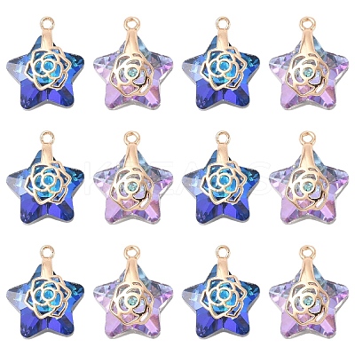 20Pcs 2 Colors Electroplate Glass Pendants GLAA-YW0004-53-1