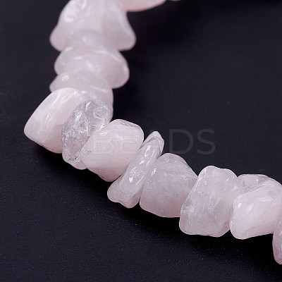 Rose Quartz Chips Stretch Bracelets X-BJEW-JB01308-01-1