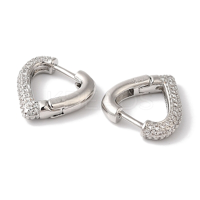 Brass Micro Pave Clear Cubic Zirconia Hoop Earrings for Women EJEW-A110-05P-1