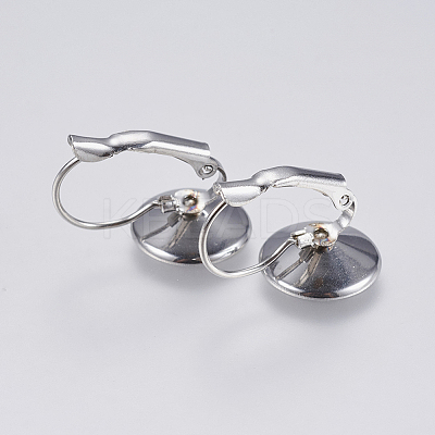 Tarnish Resistant 304 Stainless Steel Leverback Earring Settings STAS-I097-021-12mm-1