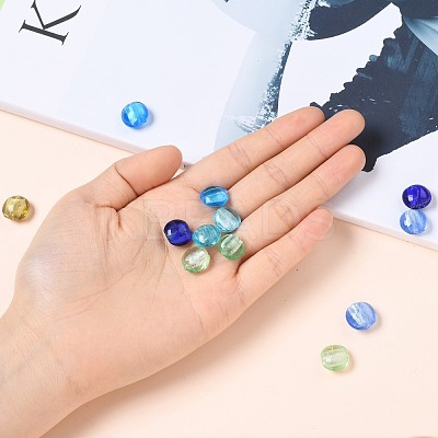 Handmade Silver Foil Glass Beads SLF12MMY-1-1