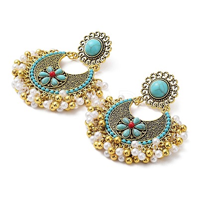 Resin Boho Stud Earrings LS-EJEW-I288-01B-1