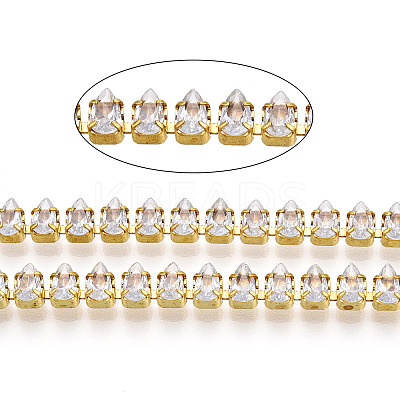 Teardrop Cubic Zirconia Strass Chains CHC-N020-05-1