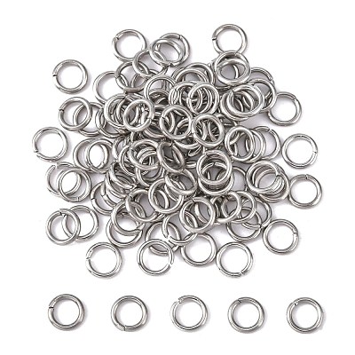 Tarnish Resistant 304 Stainless Steel Open Jump Rings X-STAS-Q186-02-6x1mm-1