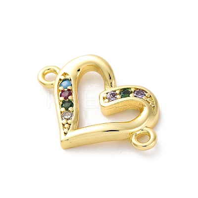 Brass Micro Pave Cubic Zirconia Connector Charms KK-S510-37G-02-1